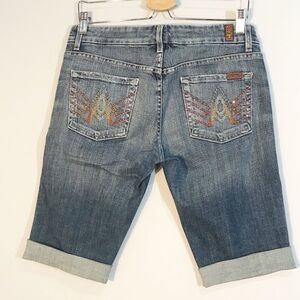 7 for all Mankind “A” Pocket Denim Bermuda Shorts